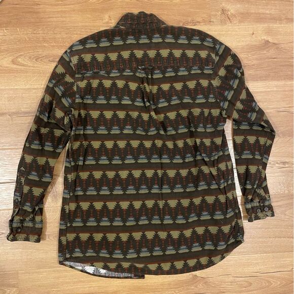 Woolrich Men’s Button Down Shirt Sz Med Aztec Southwest Blanket Flannel jacket - Picture 5 of 7